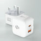 20W USB & USB-C Charger,Super Fast Dual-Port Wall Charger PC, PD, GaN, 20W, 3A Max