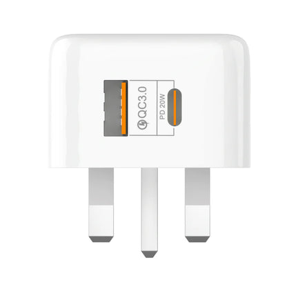 20W USB & USB-C Charger,Super Fast Dual-Port Wall Charger PC, PD, GaN, 20W, 3A Max