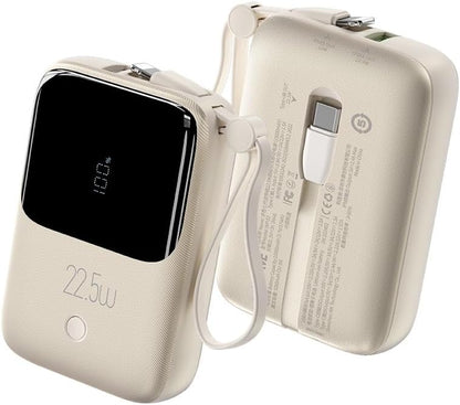 Universal 22.5W Fast Charging Power Bank 10000mAh – LED Display & Built-in Cable