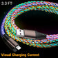 Fast Charging USB A to iPhone 14 13 12Pro XR 11 2A RGB Lightining Cable