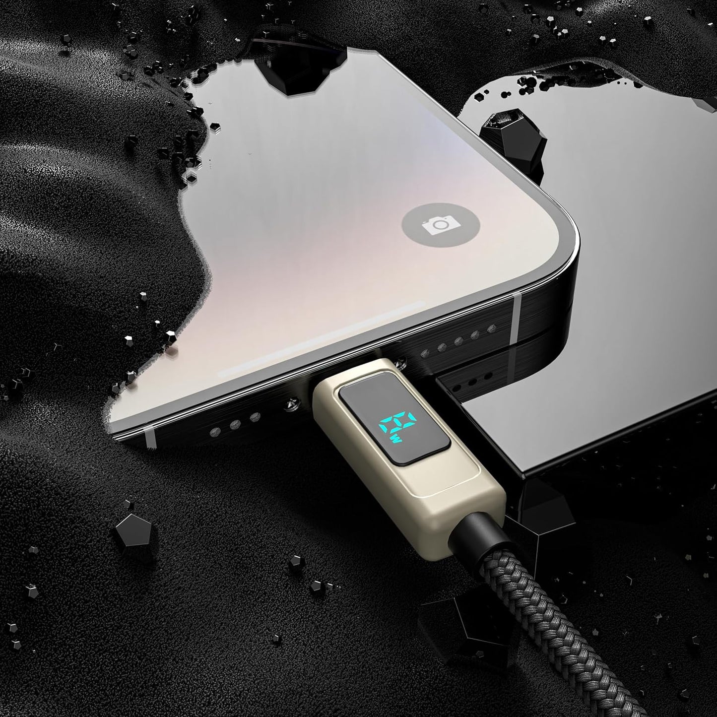 USB A to iPhone 14 pro max 13 12 11 XR XS X, Airpods, iPad Fast Charging Cable with Digital Display