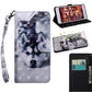 3D Painting Pattern Coloured Drawing Horizontal Flip TPU + PU Leather Case with Holder & Card Slots & Wallet