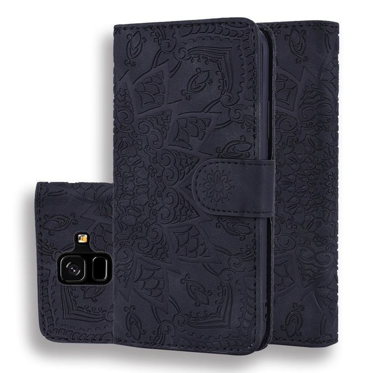 Calf Pattern Double Folding Design Embossed Leather Case with Wallet & Holder & Card Slots, for Galaxy A5 (2018) / A8 (2018), for Galaxy A6 (2018), for Galaxy J8 (2018) / A6+ (2018), for Galaxy A7 (2018), for Galaxy A9 (2018), for Galaxy M10 / A10�����...