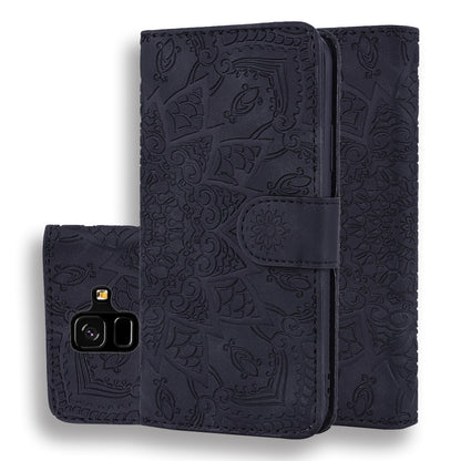 Calf Pattern Double Folding Design Embossed Leather Case with Wallet & Holder & Card Slots, for Galaxy A5 (2018) / A8 (2018), for Galaxy A6 (2018), for Galaxy J8 (2018) / A6+ (2018), for Galaxy A7 (2018), for Galaxy A9 (2018), for Galaxy M10 / A10�����...