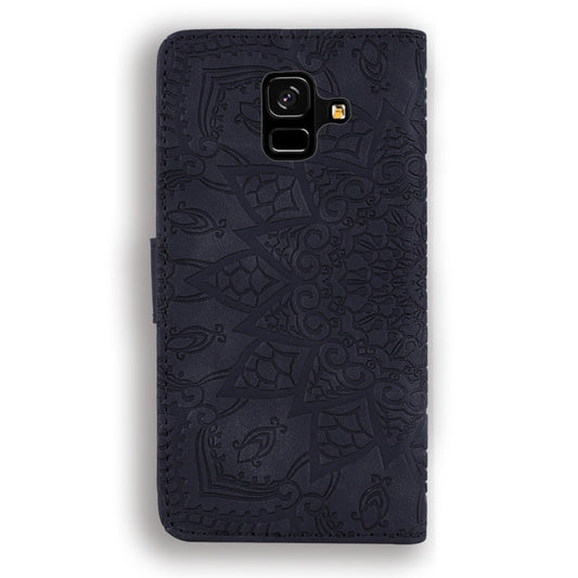 Calf Pattern Double Folding Design Embossed Leather Case with Wallet & Holder & Card Slots, for Galaxy A5 (2018) / A8 (2018), for Galaxy A6 (2018), for Galaxy J8 (2018) / A6+ (2018), for Galaxy A7 (2018), for Galaxy A9 (2018), for Galaxy M10 / A10�����...