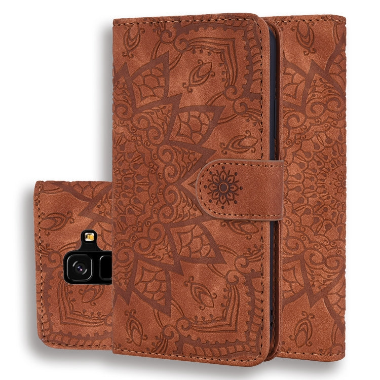 Calf Pattern Double Folding Design Embossed Leather Case with Wallet & Holder & Card Slots, for Galaxy A5 (2018) / A8 (2018), for Galaxy A6 (2018), for Galaxy J8 (2018) / A6+ (2018), for Galaxy A7 (2018), for Galaxy A9 (2018), for Galaxy M10 / A10�����...