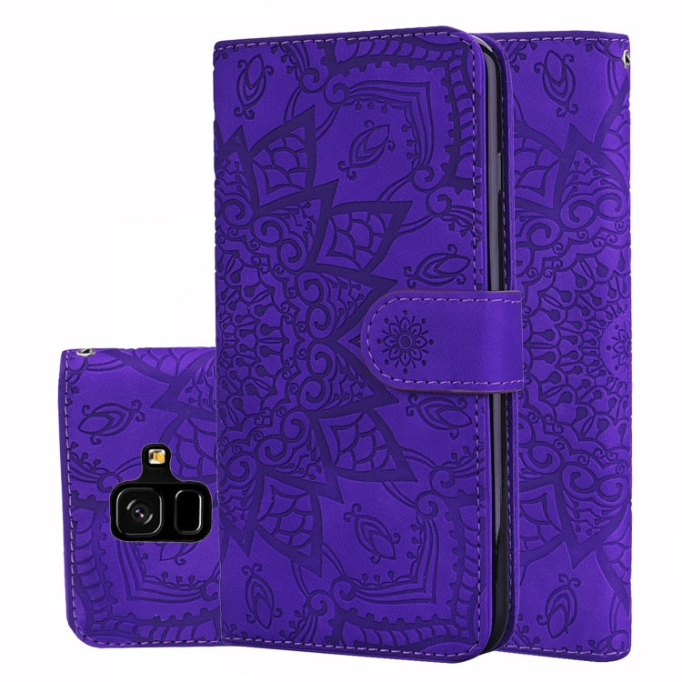 Calf Pattern Double Folding Design Embossed Leather Case with Wallet & Holder & Card Slots, for Galaxy A5 (2018) / A8 (2018), for Galaxy A6 (2018), for Galaxy J8 (2018) / A6+ (2018), for Galaxy A7 (2018), for Galaxy A9 (2018), for Galaxy M10 / A10�����...
