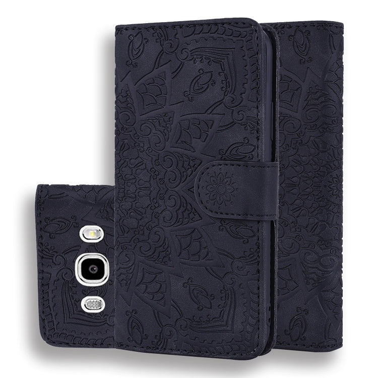 Calf Pattern Double Folding Design Embossed Leather Case with Wallet & Holder & Card Slots, for Galaxy A5 (2018) / A8 (2018), for Galaxy A6 (2018), for Galaxy J8 (2018) / A6+ (2018), for Galaxy A7 (2018), for Galaxy A9 (2018), for Galaxy M10 / A10�����...