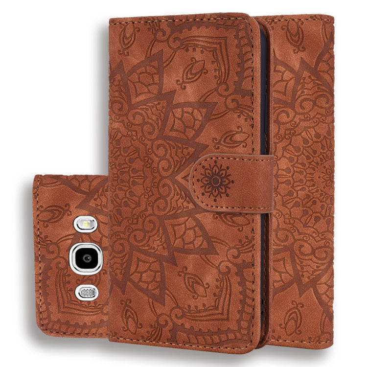 Calf Pattern Double Folding Design Embossed Leather Case with Wallet & Holder & Card Slots, for Galaxy A5 (2018) / A8 (2018), for Galaxy A6 (2018), for Galaxy J8 (2018) / A6+ (2018), for Galaxy A7 (2018), for Galaxy A9 (2018), for Galaxy M10 / A10�����...