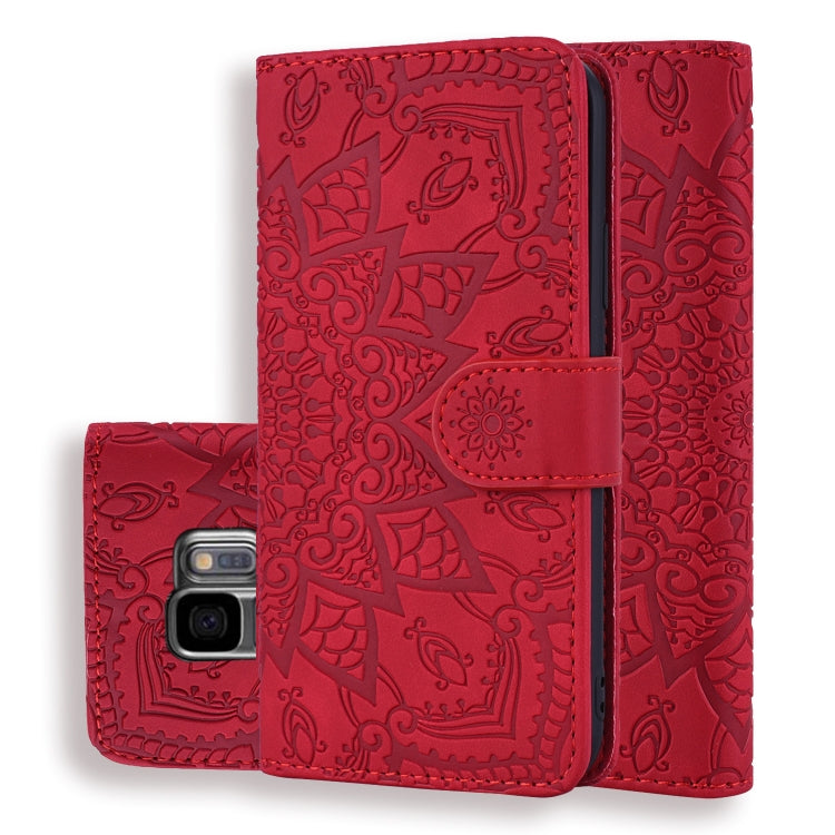 Calf Pattern Double Folding Design Embossed Leather Case with Wallet & Holder & Card Slots, for Galaxy A5 (2018) / A8 (2018), for Galaxy A6 (2018), for Galaxy J8 (2018) / A6+ (2018), for Galaxy A7 (2018), for Galaxy A9 (2018), for Galaxy M10 / A10�����...