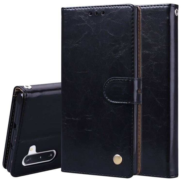 Business Style Oil Wax Texture Horizontal Flip Leather Case with Holder & Card Slots & Wallet