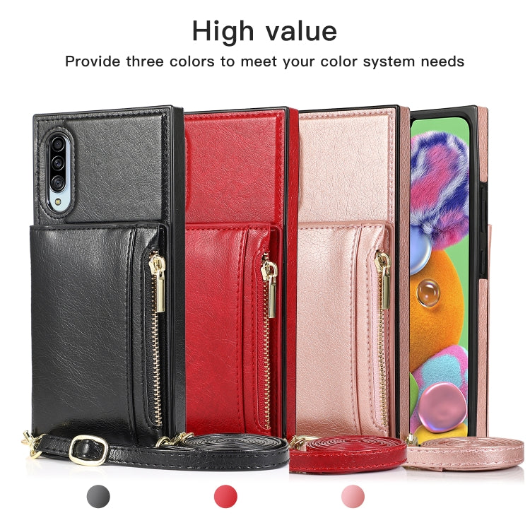Square Zipper Wallet Bag TPU+PU Back Cover Case with Holder & Card Slots & Wallet & Cross-body Strap, For Samsung Galaxy A90 5G, For Samsung Galaxy Note9, For Samsung Galaxy Note10, For Samsung Galaxy Note10 Pro, For Samsung Galaxy S9������������������...
