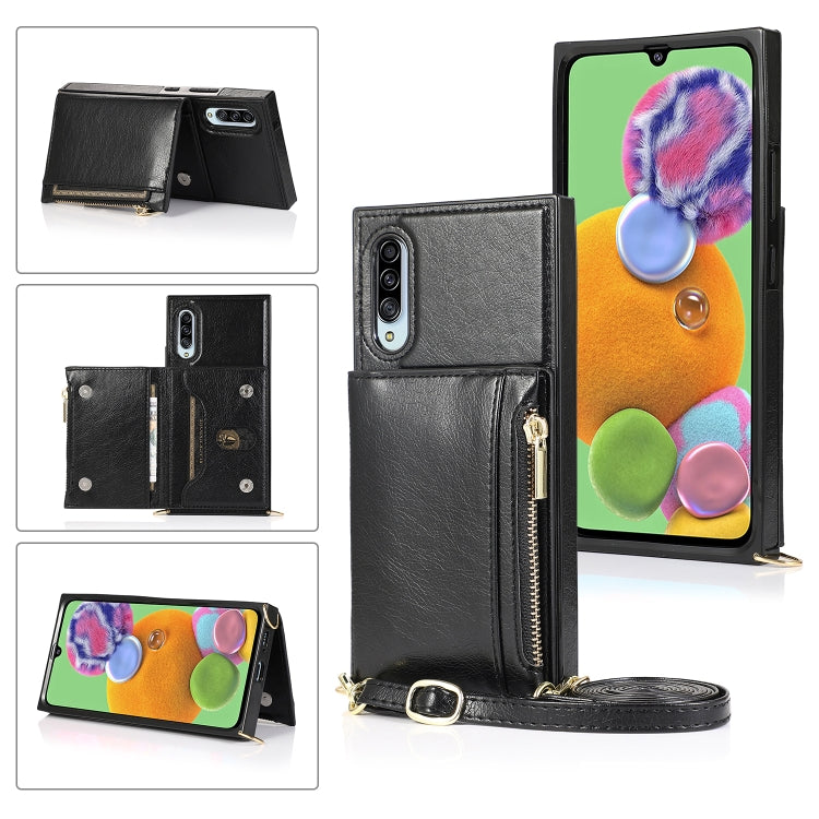 Square Zipper Wallet Bag TPU+PU Back Cover Case with Holder & Card Slots & Wallet & Cross-body Strap, For Samsung Galaxy A90 5G, For Samsung Galaxy Note9, For Samsung Galaxy Note10, For Samsung Galaxy Note10 Pro, For Samsung Galaxy S9������������������...