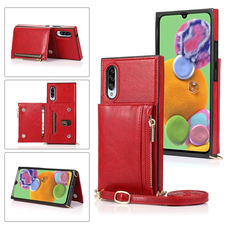 Square Zipper Wallet Bag TPU+PU Back Cover Case with Holder & Card Slots & Wallet & Cross-body Strap, For Samsung Galaxy A90 5G, For Samsung Galaxy Note9, For Samsung Galaxy Note10, For Samsung Galaxy Note10 Pro, For Samsung Galaxy S9������������������...