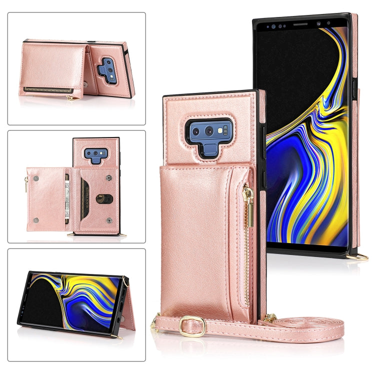 Square Zipper Wallet Bag TPU+PU Back Cover Case with Holder & Card Slots & Wallet & Cross-body Strap, For Samsung Galaxy A90 5G, For Samsung Galaxy Note9, For Samsung Galaxy Note10, For Samsung Galaxy Note10 Pro, For Samsung Galaxy S9������������������...