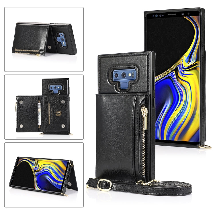 Square Zipper Wallet Bag TPU+PU Back Cover Case with Holder & Card Slots & Wallet & Cross-body Strap, For Samsung Galaxy A90 5G, For Samsung Galaxy Note9, For Samsung Galaxy Note10, For Samsung Galaxy Note10 Pro, For Samsung Galaxy S9������������������...