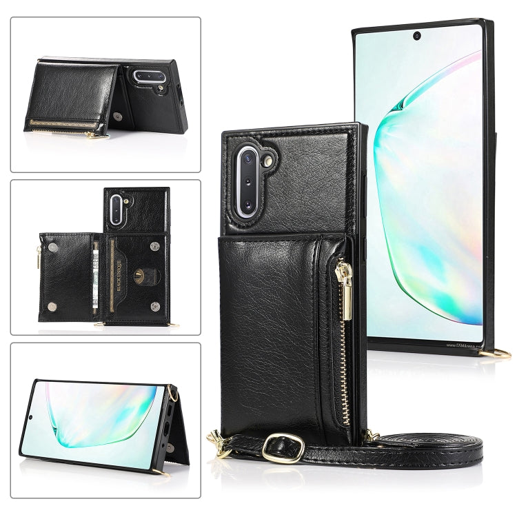 Square Zipper Wallet Bag TPU+PU Back Cover Case with Holder & Card Slots & Wallet & Cross-body Strap, For Samsung Galaxy A90 5G, For Samsung Galaxy Note9, For Samsung Galaxy Note10, For Samsung Galaxy Note10 Pro, For Samsung Galaxy S9������������������...
