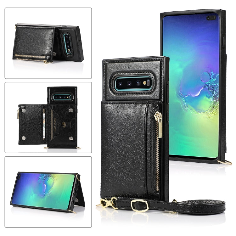 Square Zipper Wallet Bag TPU+PU Back Cover Case with Holder & Card Slots & Wallet & Cross-body Strap, For Samsung Galaxy A90 5G, For Samsung Galaxy Note9, For Samsung Galaxy Note10, For Samsung Galaxy Note10 Pro, For Samsung Galaxy S9������������������...