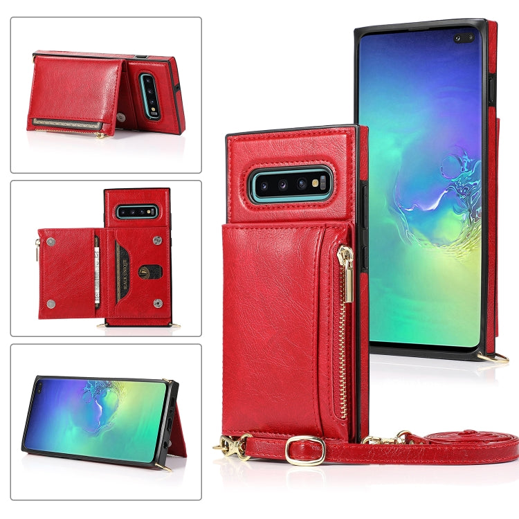 Square Zipper Wallet Bag TPU+PU Back Cover Case with Holder & Card Slots & Wallet & Cross-body Strap, For Samsung Galaxy A90 5G, For Samsung Galaxy Note9, For Samsung Galaxy Note10, For Samsung Galaxy Note10 Pro, For Samsung Galaxy S9������������������...
