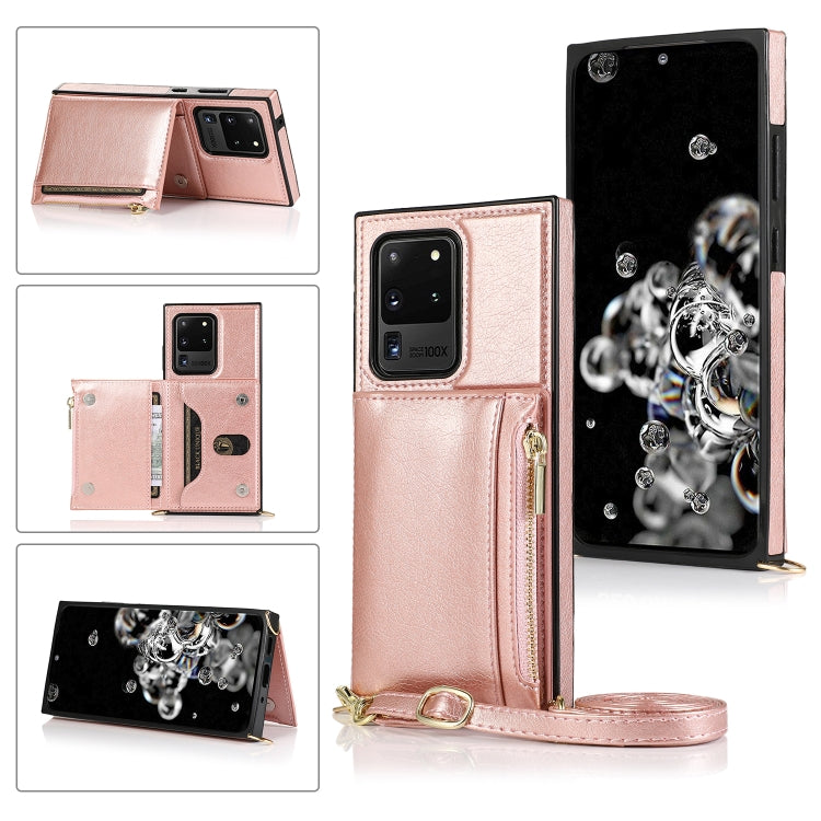 Square Zipper Wallet Bag TPU+PU Back Cover Case with Holder & Card Slots & Wallet & Cross-body Strap, For Samsung Galaxy A90 5G, For Samsung Galaxy Note9, For Samsung Galaxy Note10, For Samsung Galaxy Note10 Pro, For Samsung Galaxy S9������������������...