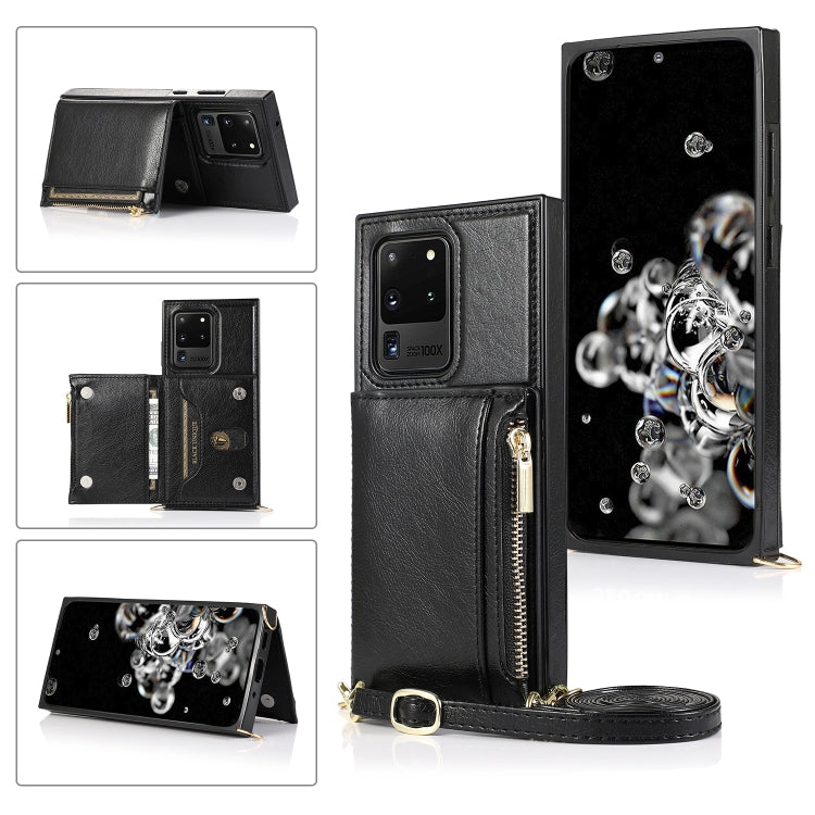 Square Zipper Wallet Bag TPU+PU Back Cover Case with Holder & Card Slots & Wallet & Cross-body Strap, For Samsung Galaxy A90 5G, For Samsung Galaxy Note9, For Samsung Galaxy Note10, For Samsung Galaxy Note10 Pro, For Samsung Galaxy S9������������������...