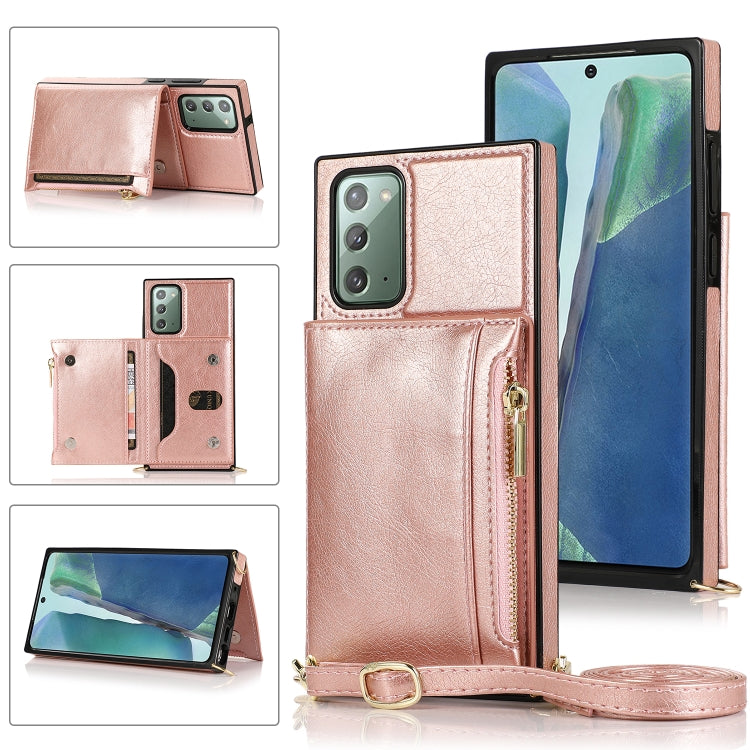 Square Zipper Wallet Bag TPU+PU Back Cover Case with Holder & Card Slots & Wallet & Cross-body Strap, For Samsung Galaxy A90 5G, For Samsung Galaxy Note9, For Samsung Galaxy Note10, For Samsung Galaxy Note10 Pro, For Samsung Galaxy S9������������������...