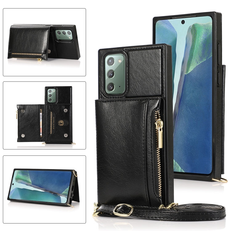 Square Zipper Wallet Bag TPU+PU Back Cover Case with Holder & Card Slots & Wallet & Cross-body Strap, For Samsung Galaxy A90 5G, For Samsung Galaxy Note9, For Samsung Galaxy Note10, For Samsung Galaxy Note10 Pro, For Samsung Galaxy S9������������������...