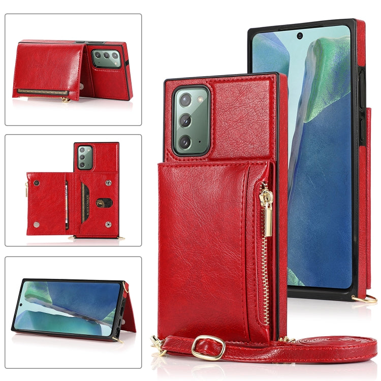 Square Zipper Wallet Bag TPU+PU Back Cover Case with Holder & Card Slots & Wallet & Cross-body Strap, For Samsung Galaxy A90 5G, For Samsung Galaxy Note9, For Samsung Galaxy Note10, For Samsung Galaxy Note10 Pro, For Samsung Galaxy S9������������������...