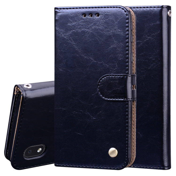Business Style Oil Wax Texture Horizontal Flip Leather Case, with Holder & Card Slots & Wallet