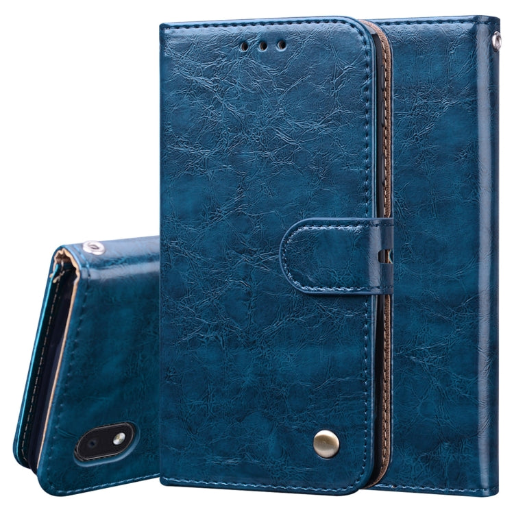 Business Style Oil Wax Texture Horizontal Flip Leather Case, with Holder & Card Slots & Wallet