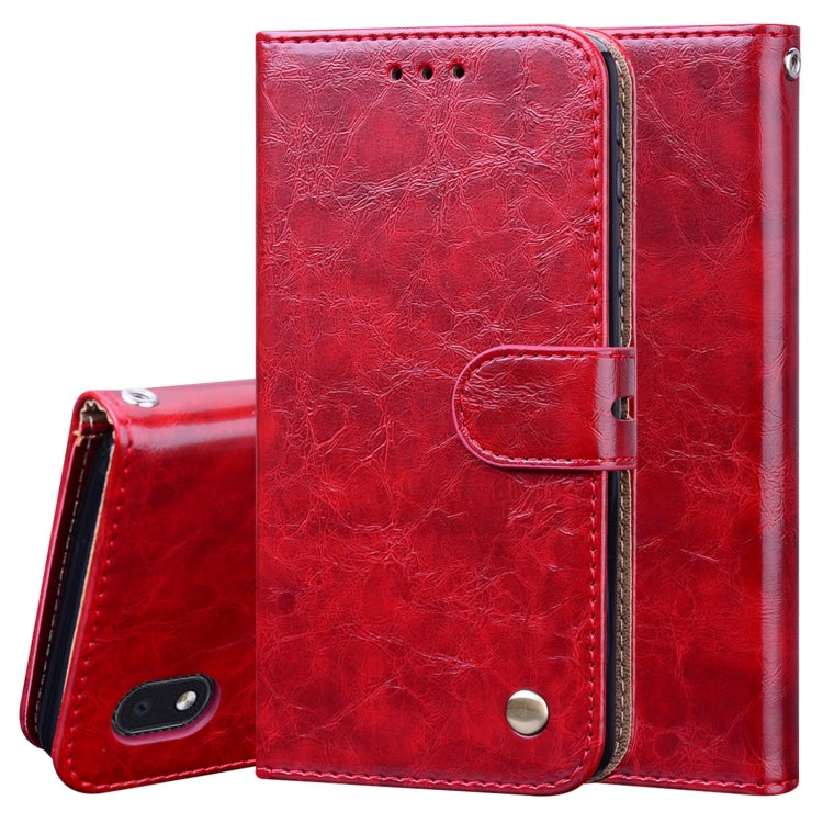 Business Style Oil Wax Texture Horizontal Flip Leather Case, with Holder & Card Slots & Wallet