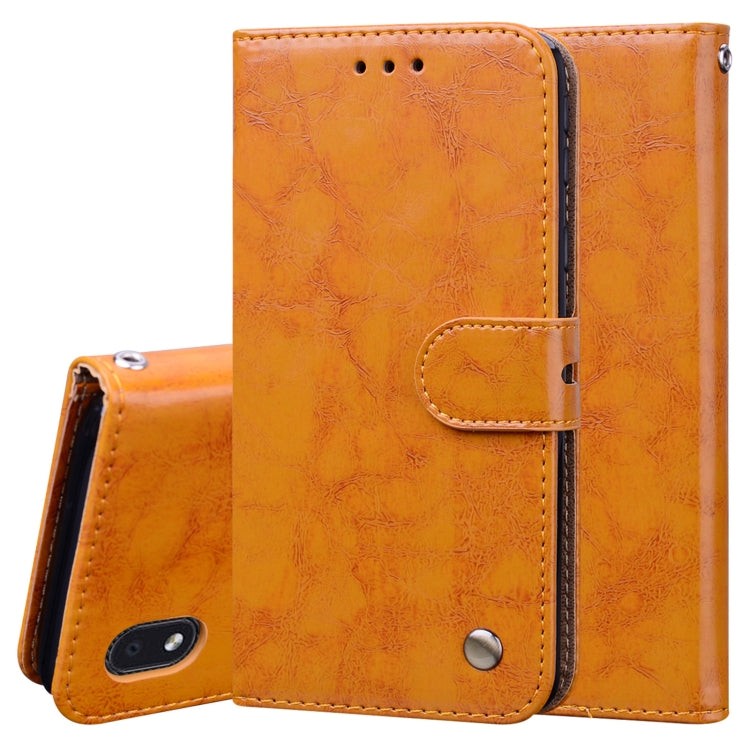 Business Style Oil Wax Texture Horizontal Flip Leather Case, with Holder & Card Slots & Wallet