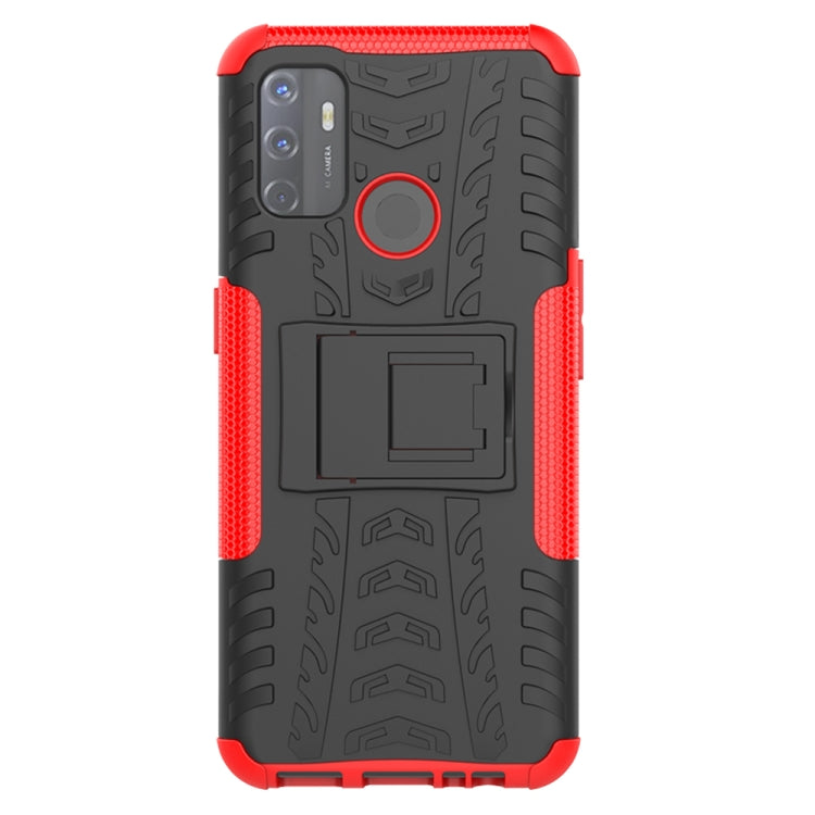 Tire Texture Shockproof TPU+PC Protective Case with Holder, For OPPO A53 / A32, For vivo Y50