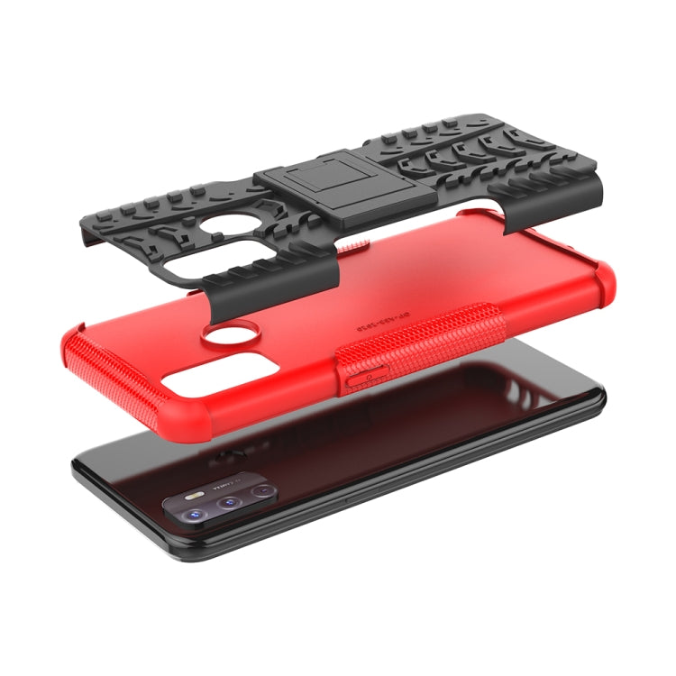 Tire Texture Shockproof TPU+PC Protective Case with Holder, For OPPO A53 / A32, For vivo Y50