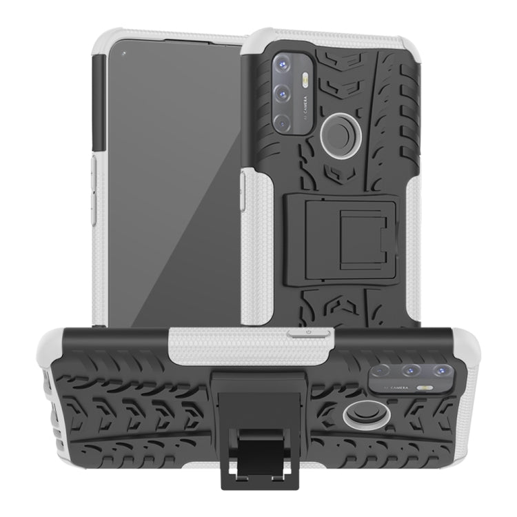 Tire Texture Shockproof TPU+PC Protective Case with Holder, For OPPO A53 / A32, For vivo Y50