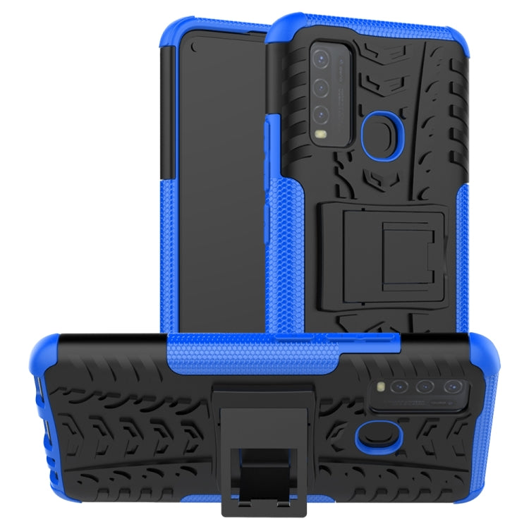 Tire Texture Shockproof TPU+PC Protective Case with Holder, For OPPO A53 / A32, For vivo Y50