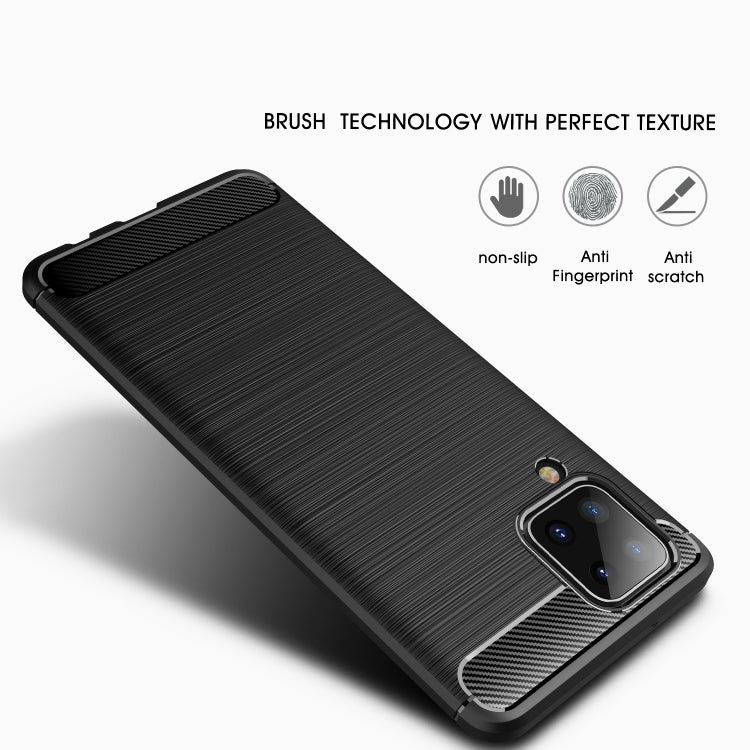 Brushed Texture Carbon Fiber TPU Case, For Samsung Galaxy A12