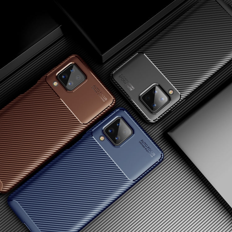 Carbon Fiber Texture Shockproof TPU Case, For Samsung Galaxy A12