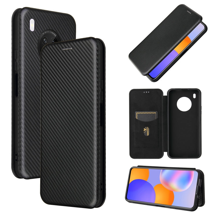 Carbon Fiber Texture Magnetic Horizontal Flip TPU + PC + PU Leather Case with Card Slot, For Huawei Y9a, For Huawei nova 8 SE, For Huawei Honor 10X Lite, For Samsung Galaxy A12 / M12, For Samsung Galaxy A32 5G, For Samsung Galaxy S30�������������������...