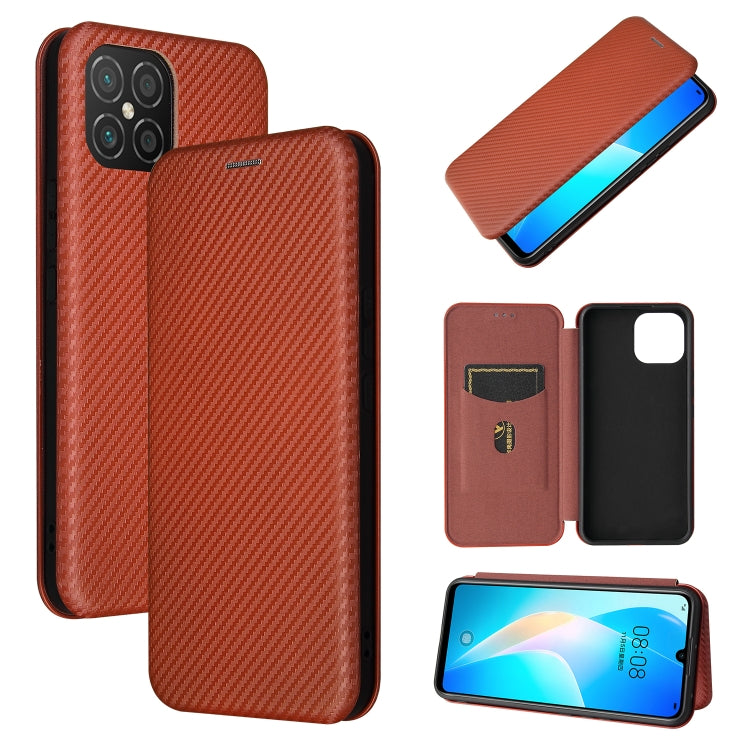 Carbon Fiber Texture Magnetic Horizontal Flip TPU + PC + PU Leather Case with Card Slot, For Huawei Y9a, For Huawei nova 8 SE, For Huawei Honor 10X Lite, For Samsung Galaxy A12 / M12, For Samsung Galaxy A32 5G, For Samsung Galaxy S30�������������������...