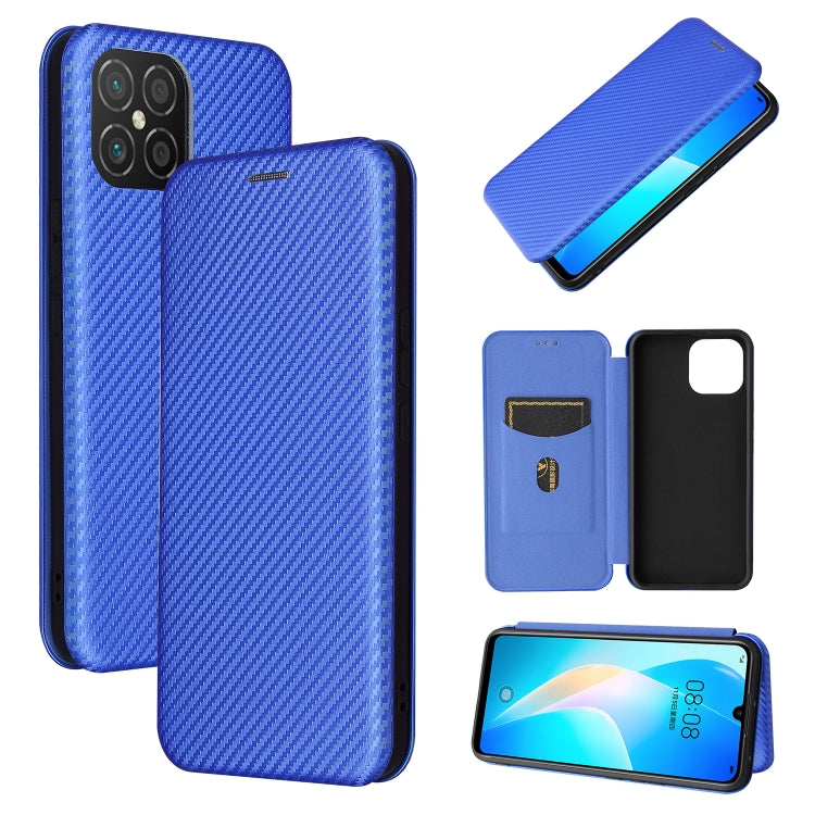 Carbon Fiber Texture Magnetic Horizontal Flip TPU + PC + PU Leather Case with Card Slot, For Huawei Y9a, For Huawei nova 8 SE, For Huawei Honor 10X Lite, For Samsung Galaxy A12 / M12, For Samsung Galaxy A32 5G, For Samsung Galaxy S30�������������������...