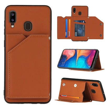Skin Feel PU + TPU + PC Back Cover Shockproof Case with Card Slots & Holder & Photo Frame, For Samsung Galaxy A20 & A30, For Samsung Galaxy A31, For Samsung Galaxy A51, For Samsung Galaxy M51, For Samsung Galaxy M80s & A91, For Samsung Galaxy S20+