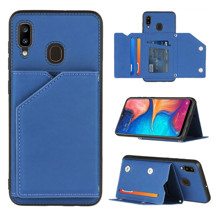 Skin Feel PU + TPU + PC Back Cover Shockproof Case with Card Slots & Holder & Photo Frame, For Samsung Galaxy A20 & A30, For Samsung Galaxy A31, For Samsung Galaxy A51, For Samsung Galaxy M51, For Samsung Galaxy M80s & A91, For Samsung Galaxy S20+