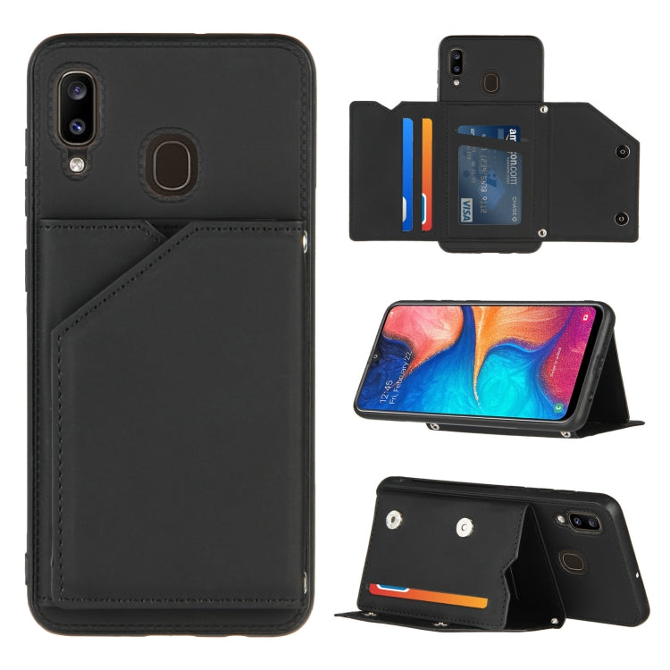 Skin Feel PU + TPU + PC Back Cover Shockproof Case with Card Slots & Holder & Photo Frame, For Samsung Galaxy A20 & A30, For Samsung Galaxy A31, For Samsung Galaxy A51, For Samsung Galaxy M51, For Samsung Galaxy M80s & A91, For Samsung Galaxy S20+