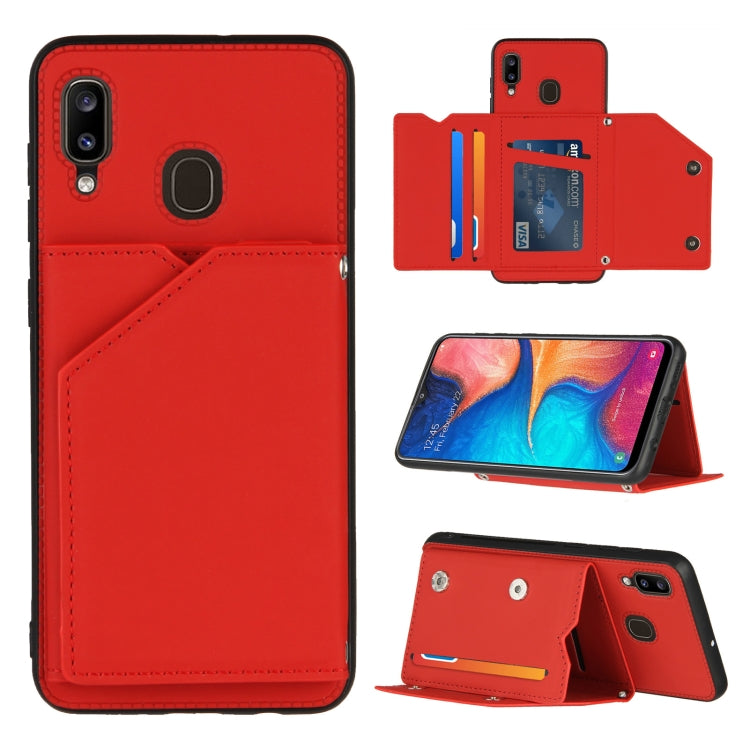 Skin Feel PU + TPU + PC Back Cover Shockproof Case with Card Slots & Holder & Photo Frame, For Samsung Galaxy A20 & A30, For Samsung Galaxy A31, For Samsung Galaxy A51, For Samsung Galaxy M51, For Samsung Galaxy M80s & A91, For Samsung Galaxy S20+