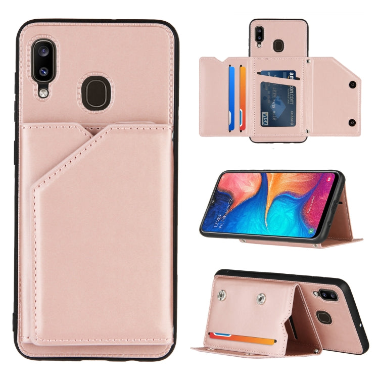 Skin Feel PU + TPU + PC Back Cover Shockproof Case with Card Slots & Holder & Photo Frame, For Samsung Galaxy A20 & A30, For Samsung Galaxy A31, For Samsung Galaxy A51, For Samsung Galaxy M51, For Samsung Galaxy M80s & A91, For Samsung Galaxy S20+