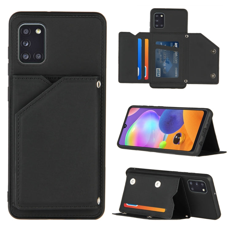 Skin Feel PU + TPU + PC Back Cover Shockproof Case with Card Slots & Holder & Photo Frame, For Samsung Galaxy A20 & A30, For Samsung Galaxy A31, For Samsung Galaxy A51, For Samsung Galaxy M51, For Samsung Galaxy M80s & A91, For Samsung Galaxy S20+
