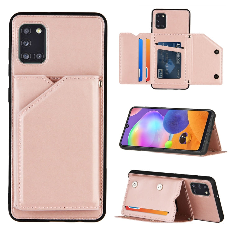 Skin Feel PU + TPU + PC Back Cover Shockproof Case with Card Slots & Holder & Photo Frame, For Samsung Galaxy A20 & A30, For Samsung Galaxy A31, For Samsung Galaxy A51, For Samsung Galaxy M51, For Samsung Galaxy M80s & A91, For Samsung Galaxy S20+