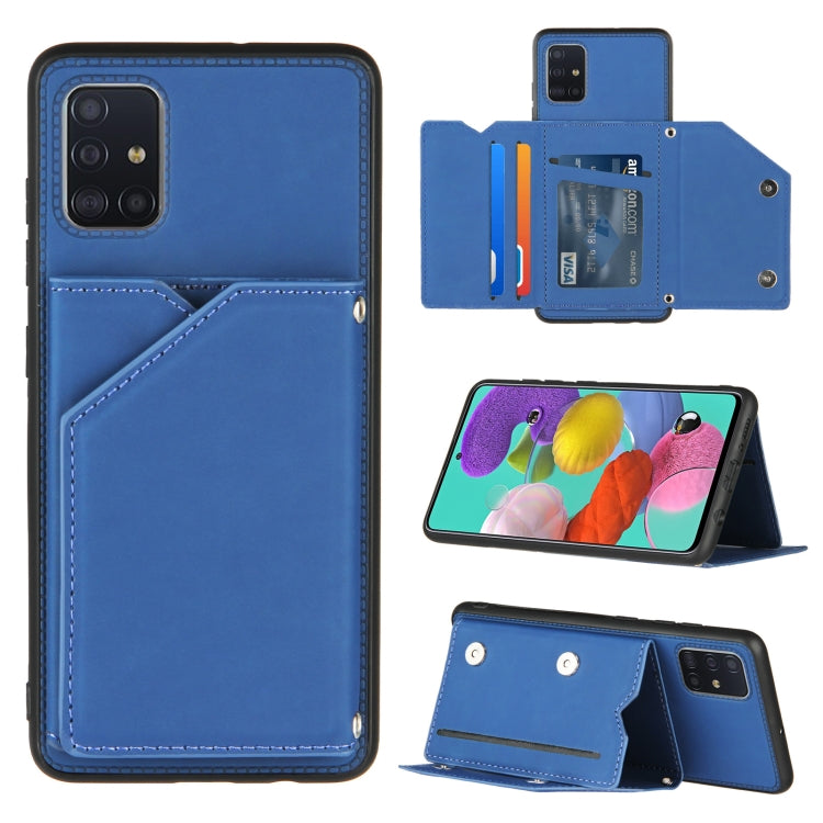 Skin Feel PU + TPU + PC Back Cover Shockproof Case with Card Slots & Holder & Photo Frame, For Samsung Galaxy A20 & A30, For Samsung Galaxy A31, For Samsung Galaxy A51, For Samsung Galaxy M51, For Samsung Galaxy M80s & A91, For Samsung Galaxy S20+