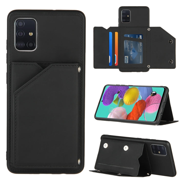 Skin Feel PU + TPU + PC Back Cover Shockproof Case with Card Slots & Holder & Photo Frame, For Samsung Galaxy A20 & A30, For Samsung Galaxy A31, For Samsung Galaxy A51, For Samsung Galaxy M51, For Samsung Galaxy M80s & A91, For Samsung Galaxy S20+